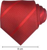 Plain Satin Striped Ties - Red